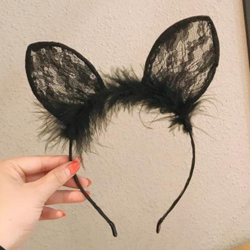 Bedding feathers lace cat ears thin headbands Internet celebrities sexy party performance props headbands hair accessories headgear