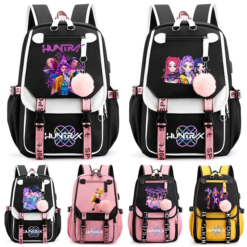 Anime Cute Cartoon K-Pop Printed Backpack Schoolbag for Teenager Student Girl Boy Bookbag Large Capacity Waterproof Travel Bag Kid Gift Rucksak