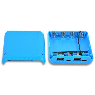 Корпус Power Bank Зарядного устройства на 4 слота с входом Type C и микрофона, двойным USB-выходом для плоских аккумуляторов