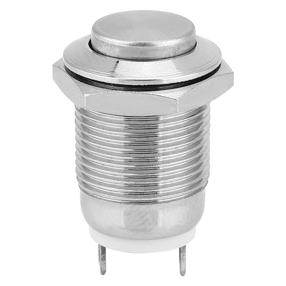 5Pcs Metal Push Button Switch 1 Normally Open 2 Pins Waterproof Self Reset Electronic Supplies(High Flush )