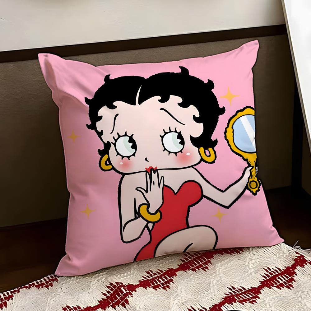 Cute BBetty BBoop Cushion Cover Reversible Soft Durable Pillow Cover Home Car MultiScene Use for Daily Comfort