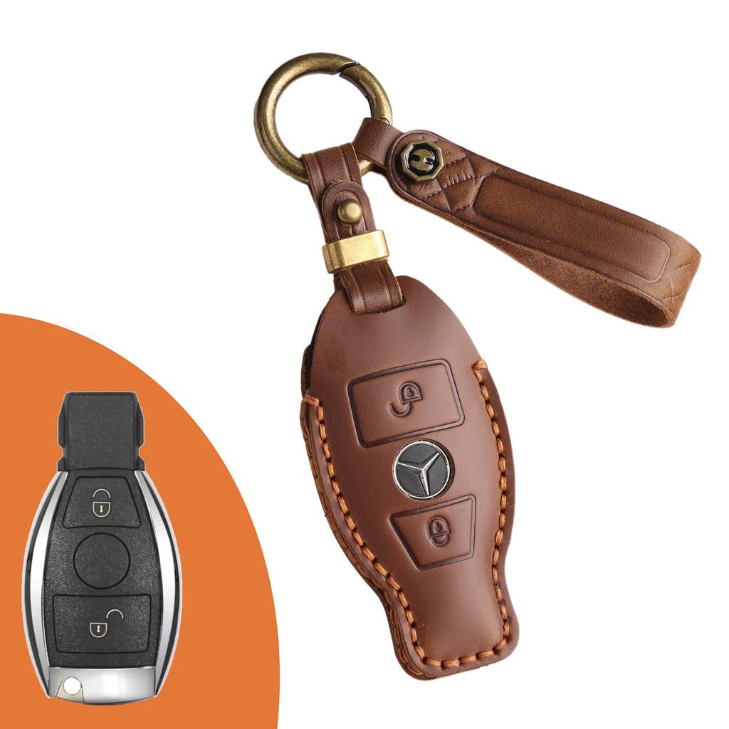 Кожаный чехол для ключа Mercedes-Benz GLK, E-Class, C-Class, R350, GL, GLC