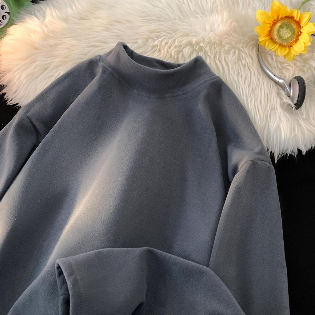 Мужской базовый вязаный топ с полувысоким воротником для осени/зимы