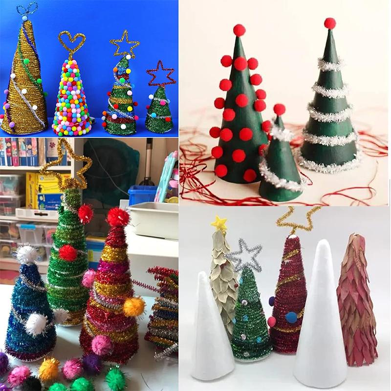 1pc White Solid DIY Cone Handmade Craft Polystyrene Foam Tip Cone For Home Craft Christmas Water Table