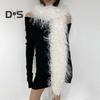 Women Long Scarf Solid Color Thickened Imitation Mink Fur Velvet Decor Scarf Warm Thin Scarf Fashion Accessory