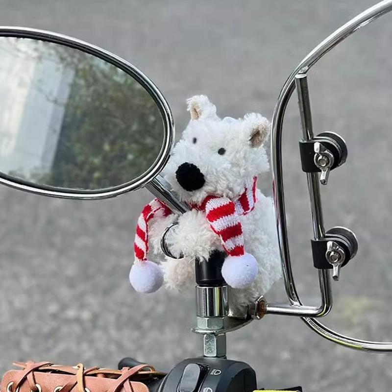 Plush Puppy Motorcycle Ornaments Dog Doll Magnetic Motorcycle Decoration Accessories Electric Moped Bicycle Detachable Pendant