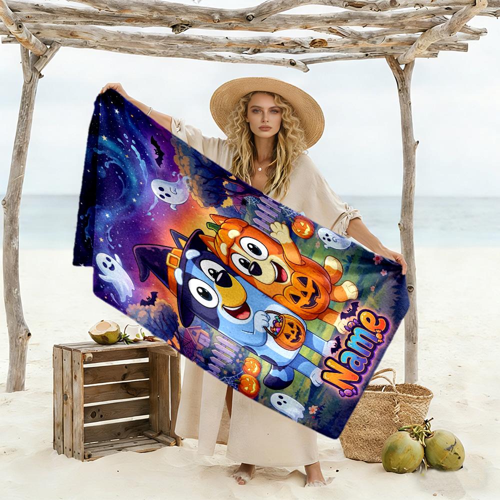Christmas Pals Celebration Customizable Name Beach Towel Super Soft & Absorbent