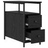 Nightstand Set of 2 Black Oak Effect 30 x 60 x 60 cm