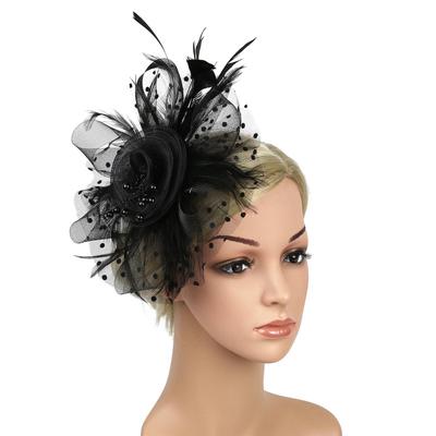 Стильные коктейльные fascinator для волос, сетчатый цветок, повязка на голову для чаепития, fascinator шляпка, перья, заколка для волос, заколка-ободок Alice