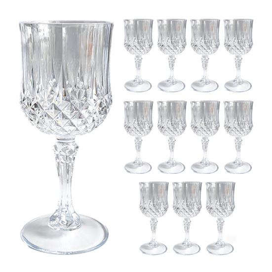 Yousheng 12 шт. бокалы для вина Cordial Goblet Glasses 220 мл многоразовые пластиковые коктейльные бокалы для свадеб вечеринок