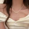 Minimalist Japanese & Korean Pearl Necklace with Gold Pendant - French Retro Style for Women