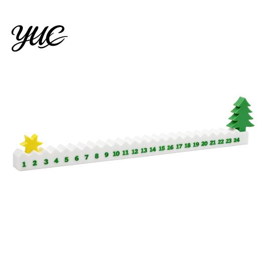 Holiday Desk Accessories Christmas Countdown Calendar, 24 Days Durable PLA Advent Calendar with Sliding Star, Interactive Nordic Style 3D Printed