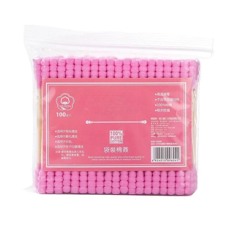 100pcs Bamboo Make Up Cotton Swab Cleaning of Ears Tampons Health Beauty Cotton Swab Ear Cleaning Sticks