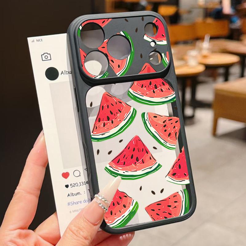 Чехол Фрукты Вишни Для iPhone 17 Pro Max Для iPhone 16 15 14 13 Pro Max Роскошный Гибридный TPU+PC Прозрачная Задняя Панель Жесткий Чехол