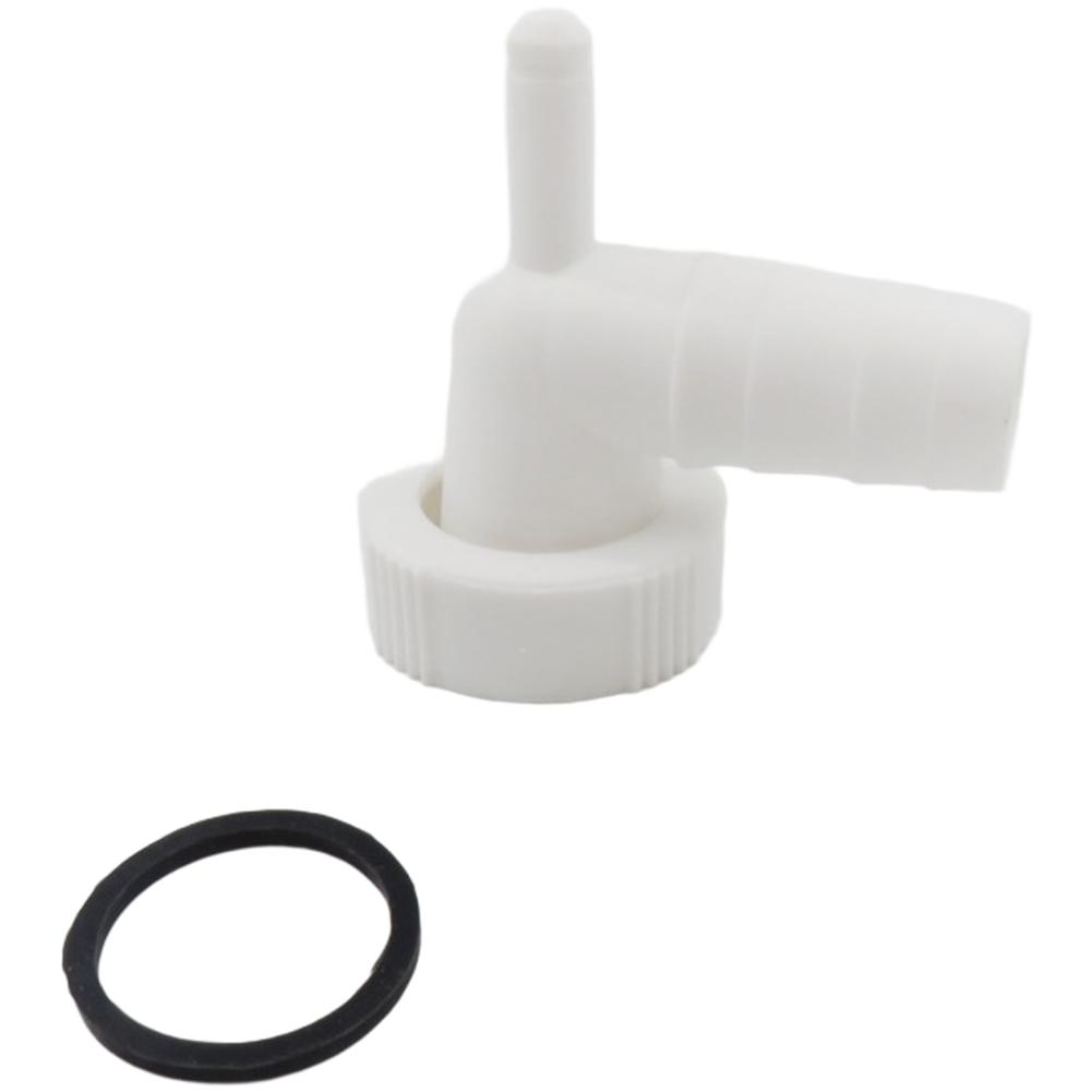 30mm White Appliance Hose Connector for Washing Machine and Dryer with Washer Nut for Leak Resistant Installation