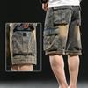 Мужские широкие джинсовые шорты с несколькими карманами 7 Point Work Cargo Jeans Shorts Fat Plus Size Denim Shorts Male