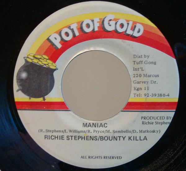 7-дюймовая пластинка RICHIE STEPHENS / BOUNTY KILLER - Maniac NONE Pot Of Gold Ямайка Регги, Ска и Даб Б/у