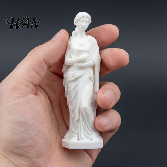 Elegant Home Decoration 3D Printed Goddess Figurine Greek Mythology Holding Book Bookshelf Decor Sculpture for Living Room Desk Shelf Matte Texture