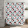 Pattern Christmas Santa Claus Red Hat Shower Curtain for Bathroom Decor Home Decoration in Blue with White Beards Custom Size Av