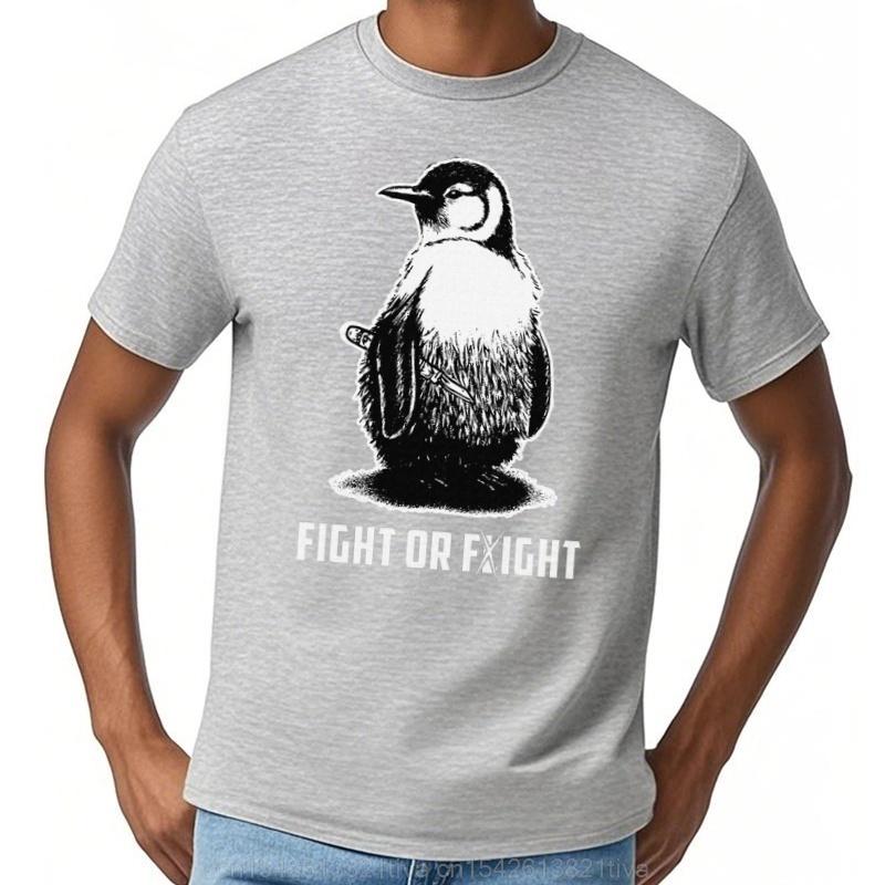 New Limited Fight Or Flight Funny Penguin Pun Meme Tshirt