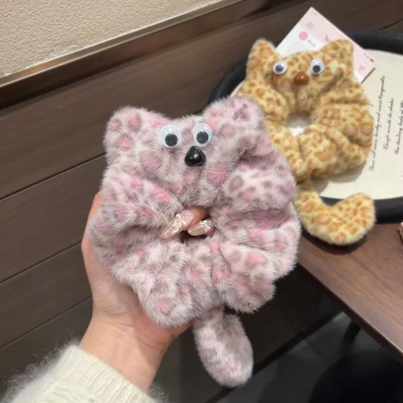 Милый плюшевый котенок Резинка для волос Сладкий мультяшный Хвост кошки Скранчи Шнурок для волос Затылок Повязка на голову Аксессуар для волос Подарок