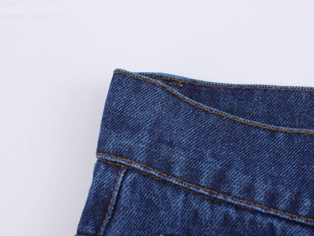 Весна 2025 Женская джинсовая куртка-рубашка европейского и американского стиля с длинными брюками