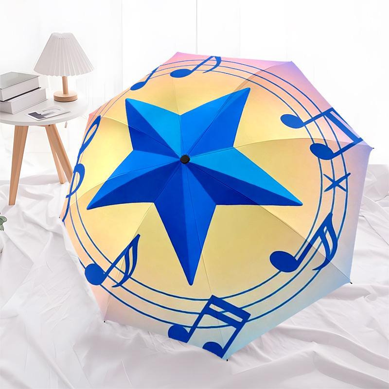 1pc Music Star Umbrella with Plastic Handle,Compact & Stylish,Suitable for All Seasons ptys26030