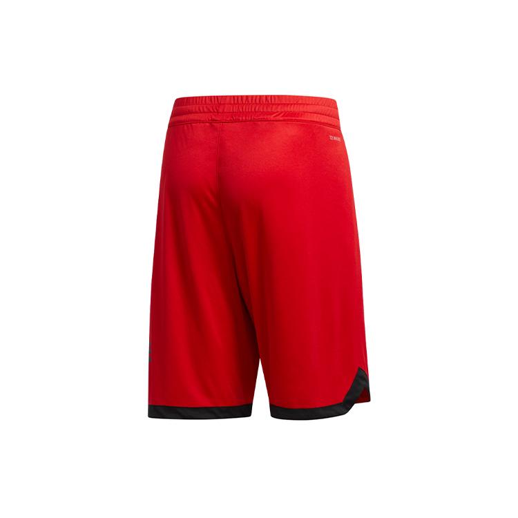 Adidas Basketball Shorts Men's Red Moderate Straight Fit Pants DX6744
