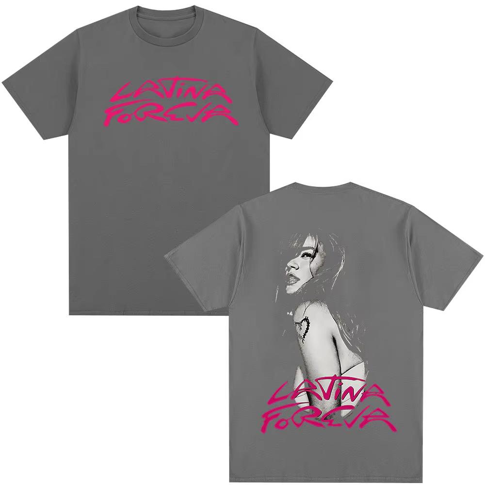 Karol G Tropicoqueta Latina Foreva 2025 Album Tshirts Unisex Women Fashion Harajuku Tshirts Casual Cotton T Shirt Tops Streetwear