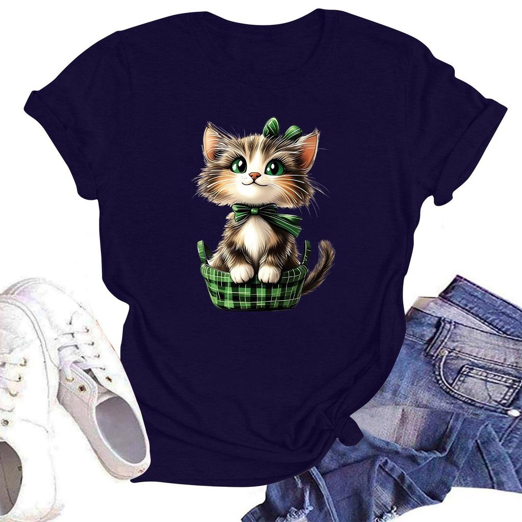 Женская модная футболка с круглым вырезом и коротким рукавом, пуловер