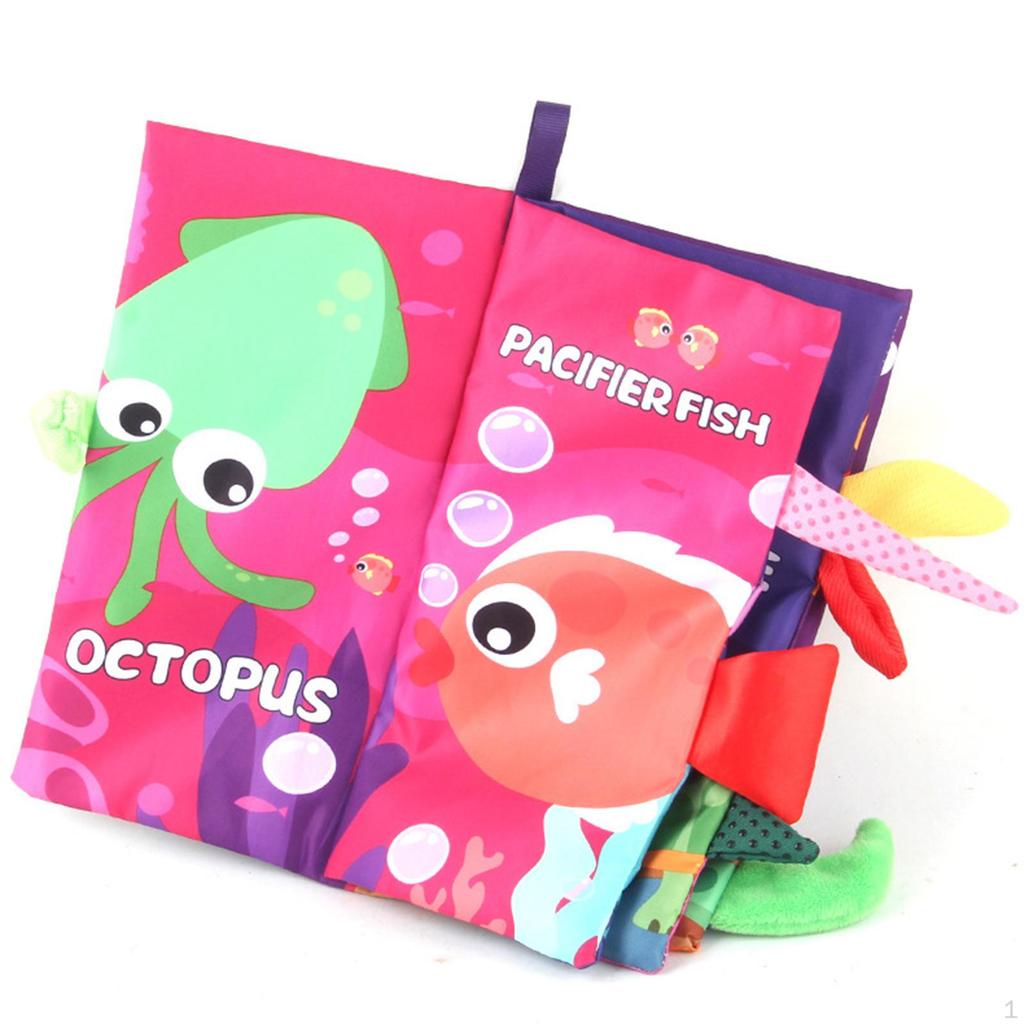 Book, Infants Newborn Cloth Book with Crinkly Sounds, , Cartoon Pictures, Baby