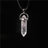 Hexagonal Agate Bullet Quartz Crystal Pendant Necklace