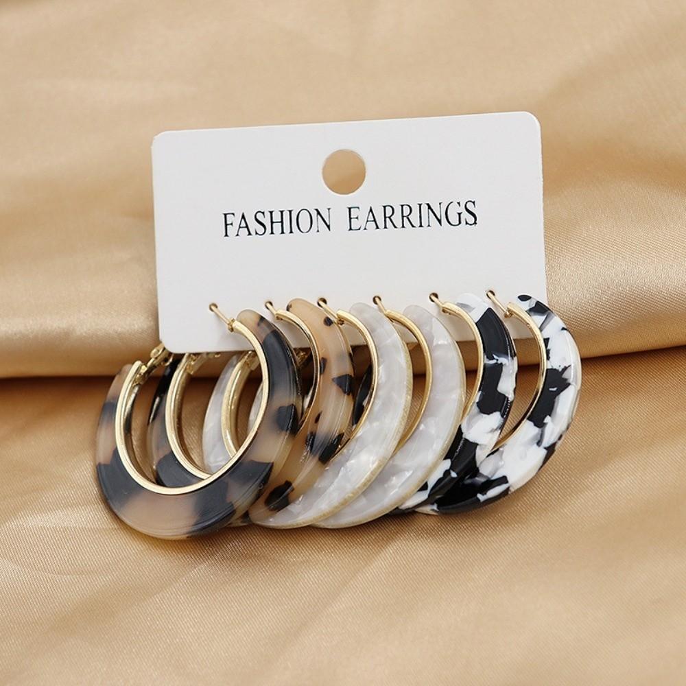 Leopard Print Drop Dangle Earring Round Big Circle Earring New Ear Studs Jewelry