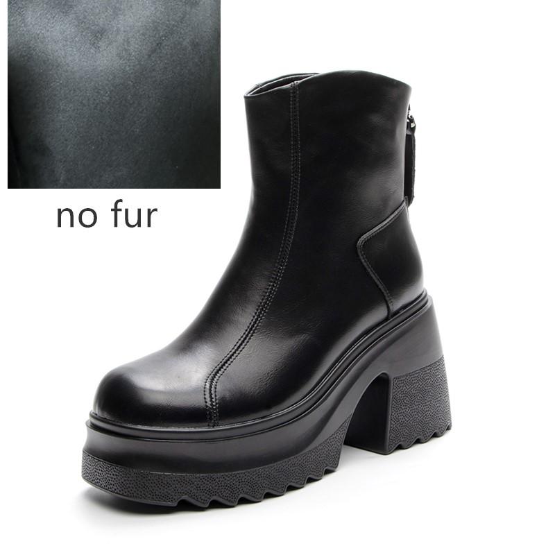 Модные женские ботильоны на высоком каблуке AIYUQI из натуральной кожи 2025 Новинка Каблук 10 см Высокие Женские Ботильоны Платформа Британский Стиль Модные Ботинки Женские