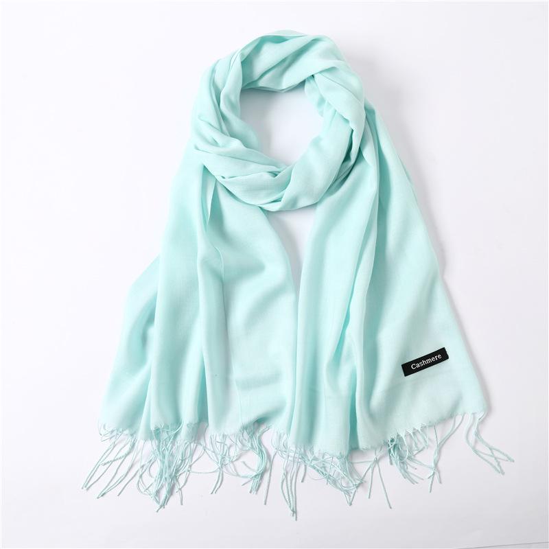 2024 Autumn And Winter Imitation Cashmere Scarf Solid Color Fashionable Versatile Warm Shawl Tassel Scarf