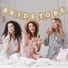 Pre-Strung Bride To Be Banner - No DIY - Gold Glitter Bachelorette Bridal Party Banner - Pre-Strung Garland on 8 ft Strand - Gold Bachelorette Bridal