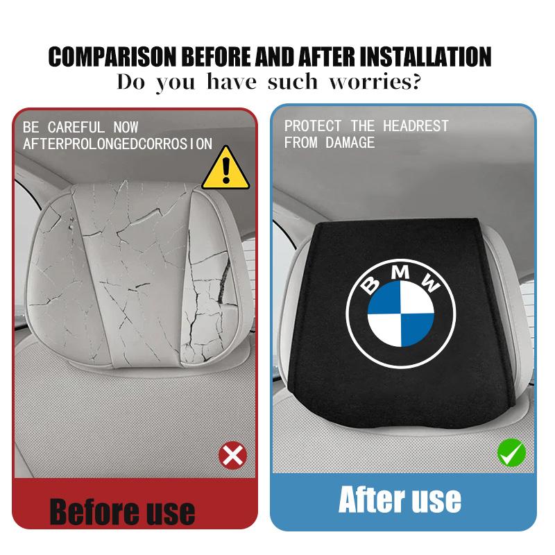 Car Seat Headrest Cover Auto Logo Head Pillowcase Accessories For BMW Performance M E87 E30 E46 E28 F35 G20 E93 F20 X3 X HS5