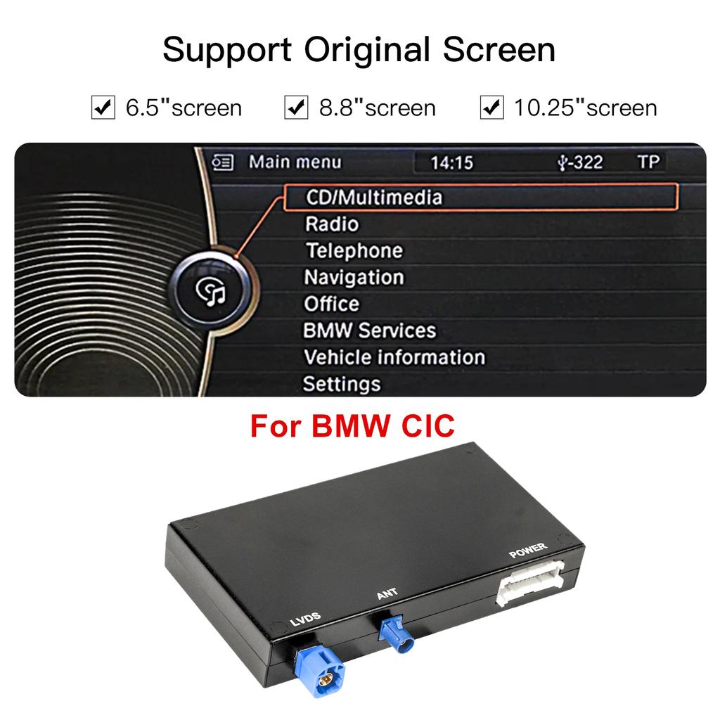 CARABC Беспроводной CarPlay для BMW F10 F01 X5 E70 X3 F25 F30 F31 F20 F21 MINI NBT CIC Система Android Auto Модуль Интеграции OEM
