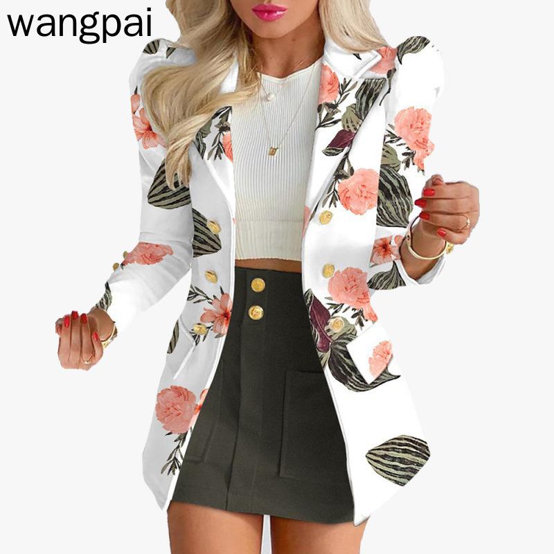 Женский осенне-зимний повседневный костюм с длинными рукавами, куртка с юбкой и принтом, комплект из двух предметов