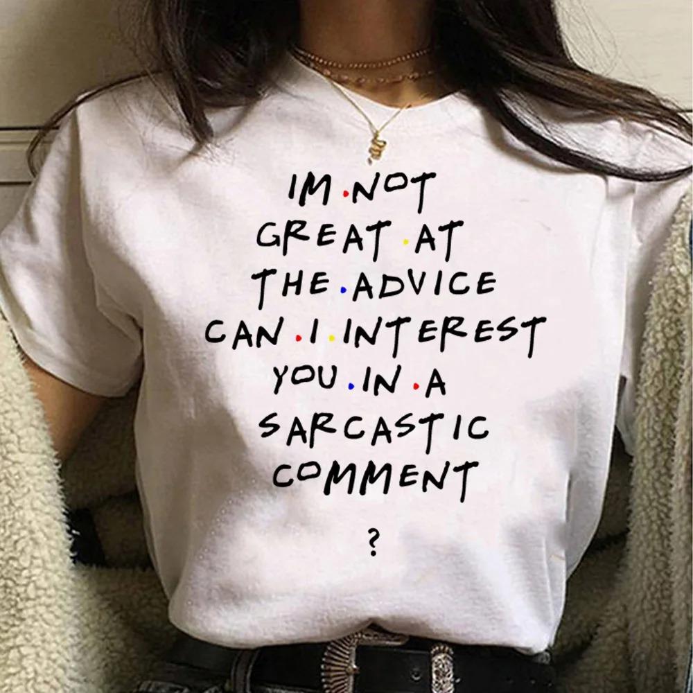 Friends Tv Chandler Bing Printed Tshirt Casual Round Neck Short Sleeved Fashionable Sleeved Trendy Womens Clothing Loose Short