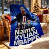 Custom Name Personalized Kylian Mbappe Print Blanket, Home Decor, Bedroom, Sofa, Camping, Couch, Gifts for Birthday ChristmasEnthusiasts