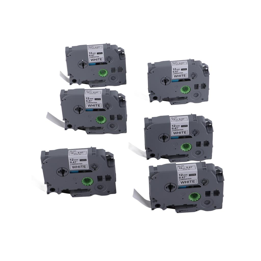 Лента для этикеток шириной 12 мм, длиной 8 м, черная на белом, водонепроницаемая, с сильным клеем, этикеточная лента