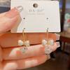 Elegant French Pearl Bow Ball Tassel Drop Earrings Fashion Jewelry For Women