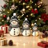 Christmas Centerpiece for Dining Table 3Pcs Wooden Snowman Decorations, Rustic Farmhouse Figurines with Colorful Decoration Hat Scarf, Xmas