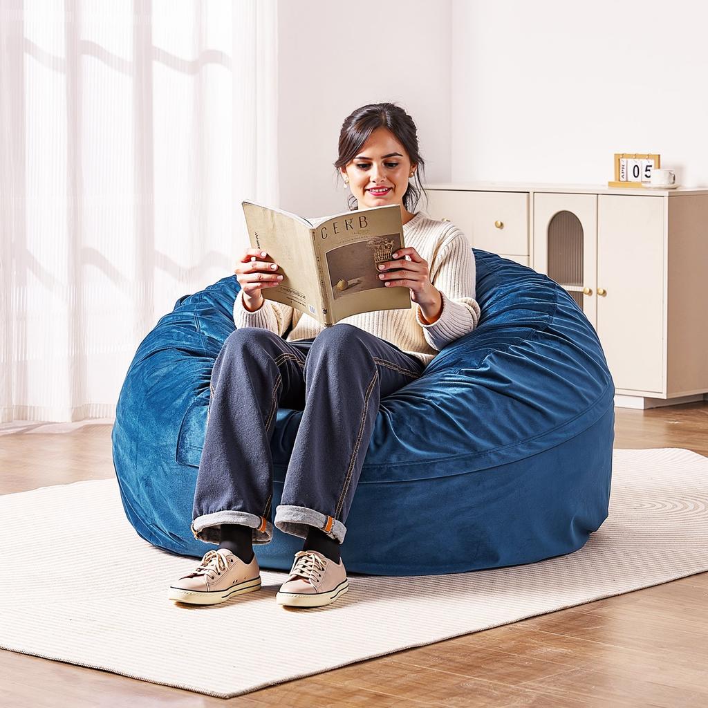 VEVOR Bean Bag Chair, Round BeanBag Chair with Removable & Washable Cover for Adult