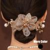 1pc New Floral & Leaf Design Hair Scrunchie with Rhinestones, Fashionable Hair Accessory with Elegant Feel