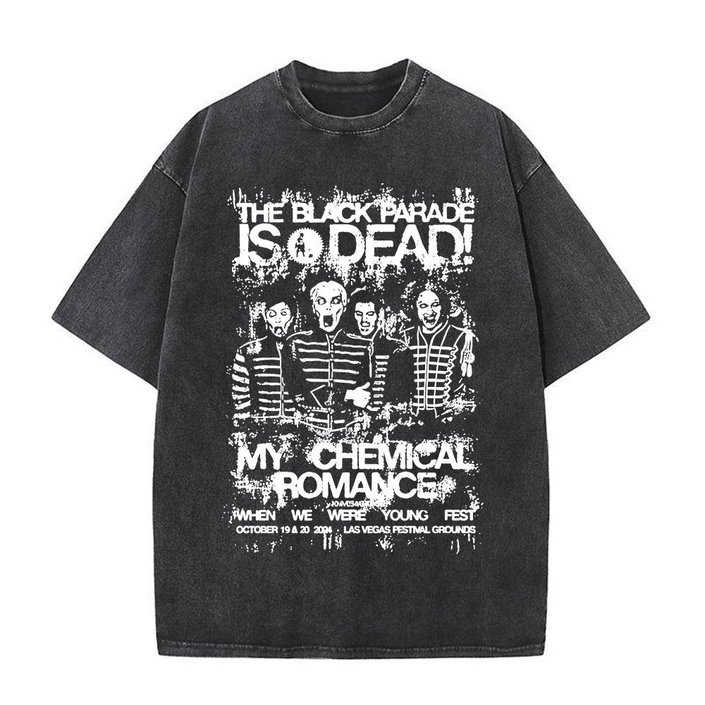My Chemical Romance Long Live The Black Parade Мерч с тура Постиранные футболки Мужские Женские Готическая Панк-группа Оверсайз футболки