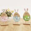 2022 Creative Easter Wooden Crafts Hen Eggs Easter Decoration for Home Party Decor Wooden Desktop Ornament DIY Easter Supplies