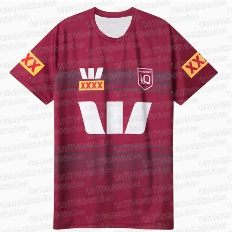 Summer New Australian 3D Printed Blue Shirt Training Shirt, Rugby Shirt, Family Quick Drying Breathable Leisure Sports T-shirt