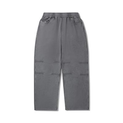 Li Ning Однотонные Дышащие Универсальные Свободные Повседневные Брюки со Средней Посадкой Мужские низы AKLVA93-1